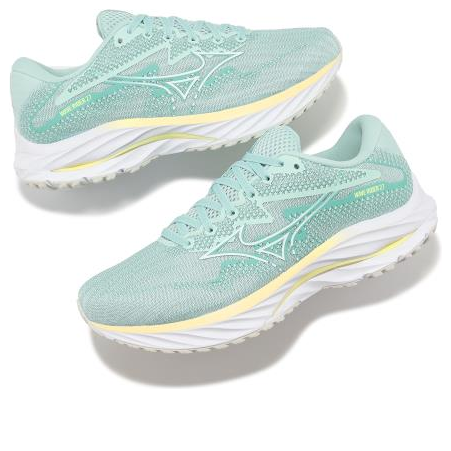 (WMNS) Mizuno Wave Rider 27 4E Wide 'Mint Green White' J1GD230674