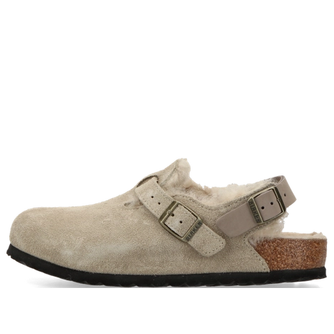 Birkenstock Tokio Shearling Suede 'Taupe' 1028327