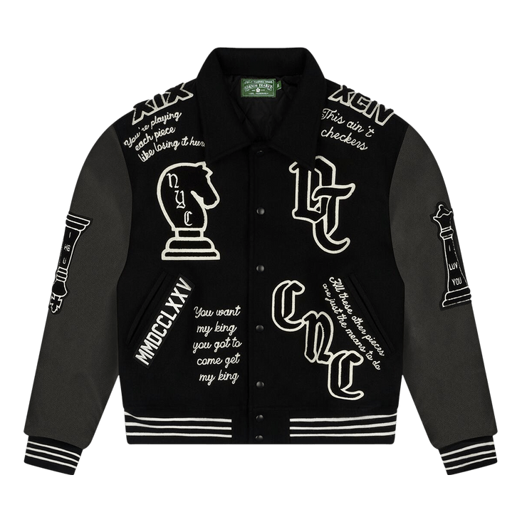 Denim Tears Grandmaster Varsity Jacket 'Black' SS25OCB0011