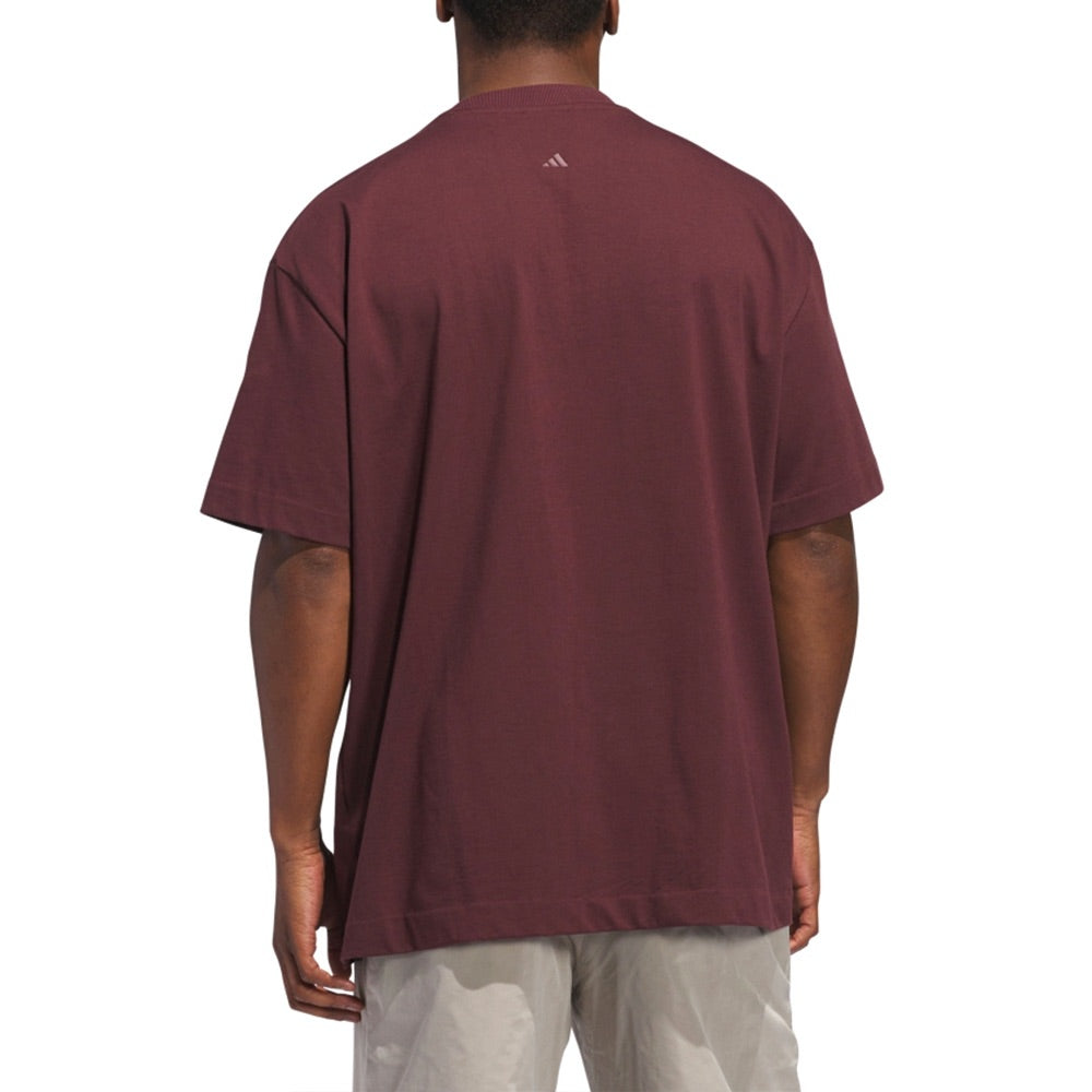 adidas Basketball T-Shirt Asia Sizing 'Burgundy' JD6128