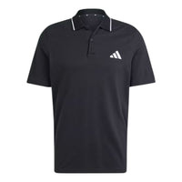 adidas Essentials Small Logo Piqu Polo Shirt Asia Sizing 'Black' JE9023