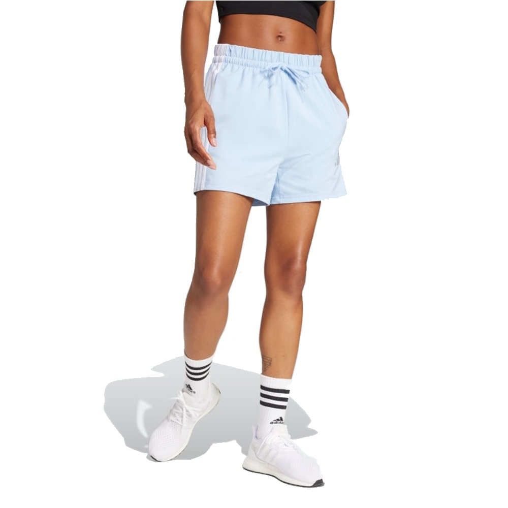 (WMNS) adidas Essentials 3-Stripes Cotton Shorts Asia Sizing 'Glow Blue White' JD0911