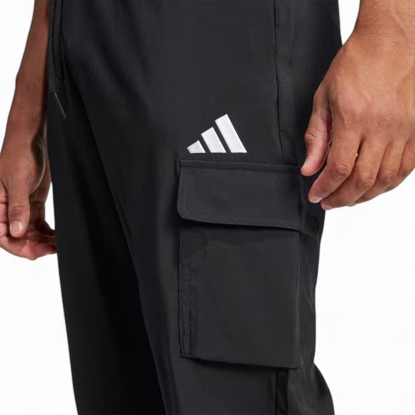 adidas Essentials Small Logo Cargo Pants Asia Sizing 'Black' JF3538