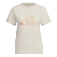 (WMNS) adidas Logo Short Sleeves T-Shirt Asia Sizing 'Beige' JL6285