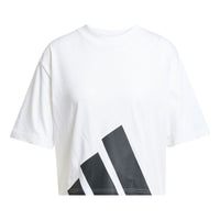 adidas Essentials Crop T-Shirt Asia Sizing 'White Black' JG8737