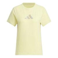 (WMNS) adidas Logo T-Shirt Asia Sizing 'Yellow' JM8802