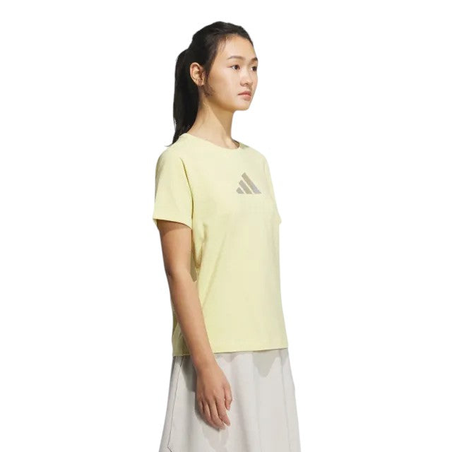(WMNS) adidas Logo T-Shirt Asia Sizing 'Yellow' JM8802