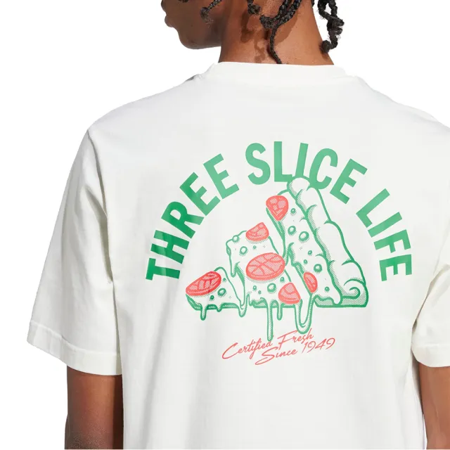 adidas Lounge Pizza Graphic T-Shirt Asia Sizing 'White Green' JJ4016