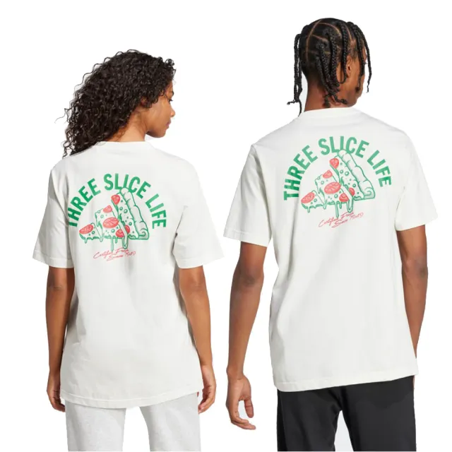 adidas Lounge Pizza Graphic T-Shirt Asia Sizing 'White Green' JJ4016