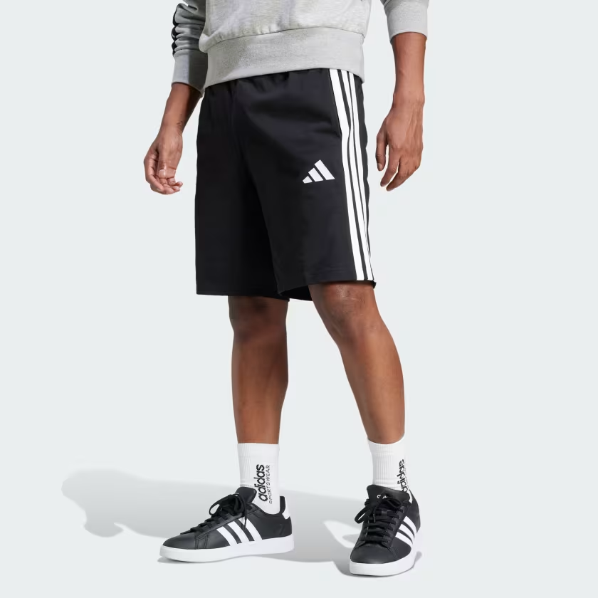 adidas Essential 3-Stripes Single Jersey Shorts 10-Inch Asia Sizing 'Black' JE6405