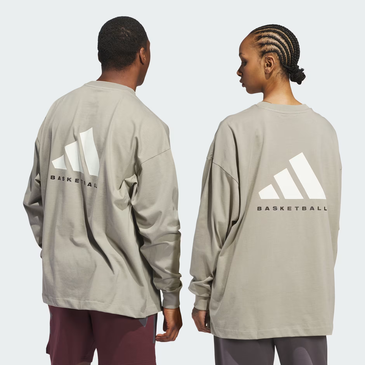 adidas Basketball Long Sleeve T-Shirt Asia Sizing 'Putty Beige' JD6130