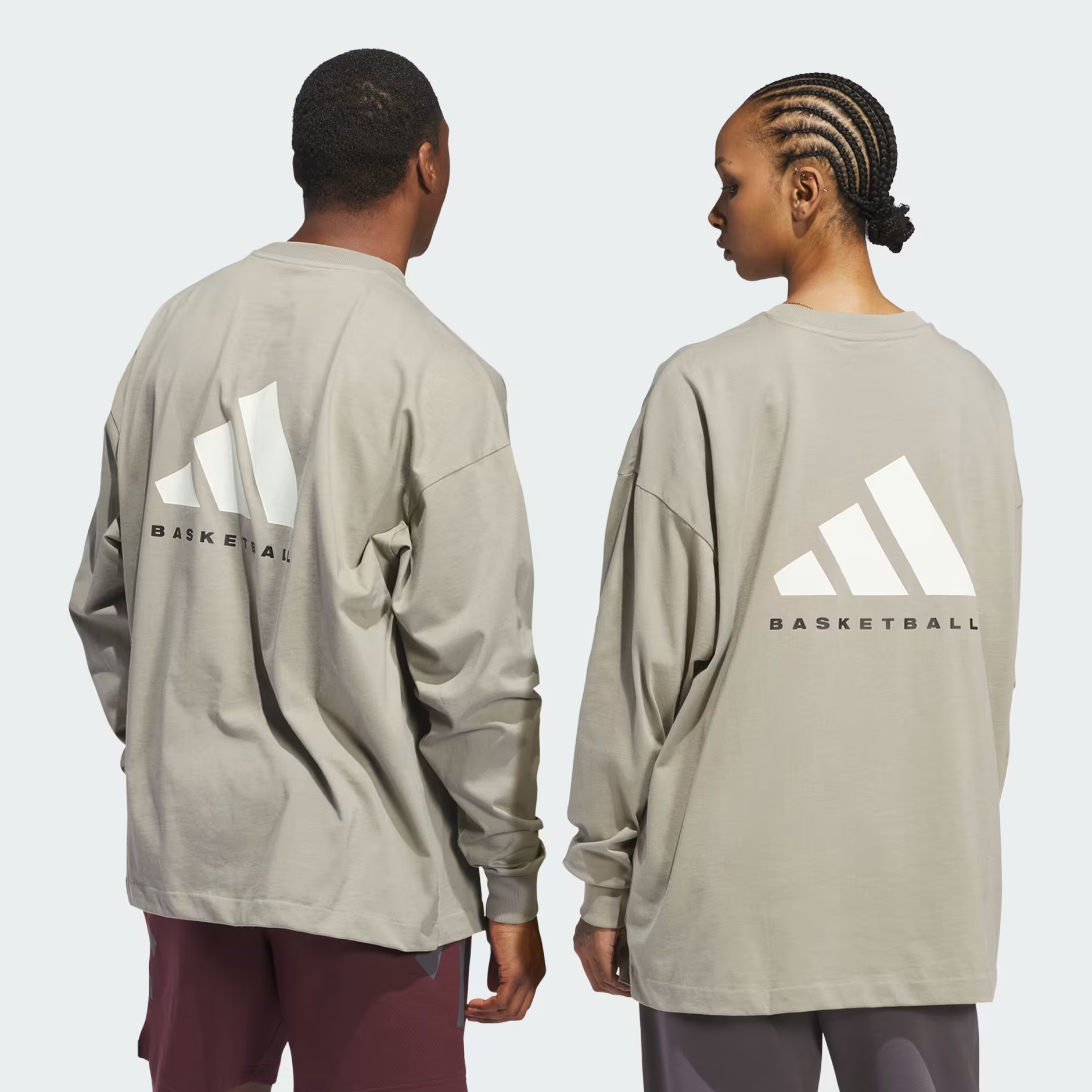 adidas Basketball Long Sleeve T-Shirt Asia Sizing 'Putty Beige' JD6130