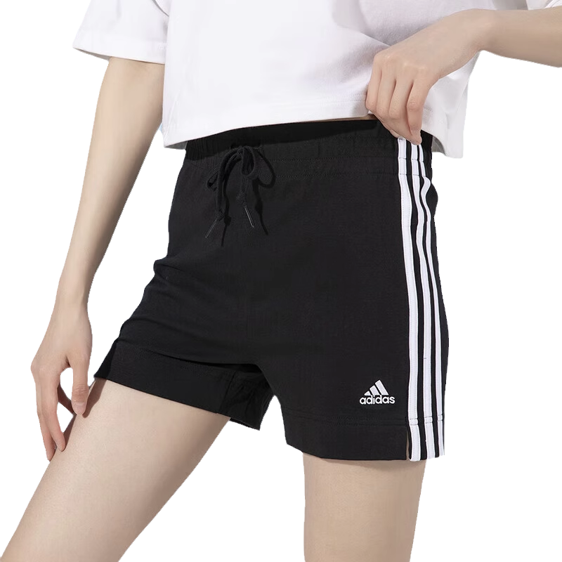 (WMNS) adidas 3 Tripes Shorts Asia Sizing 'Black White' JY8574