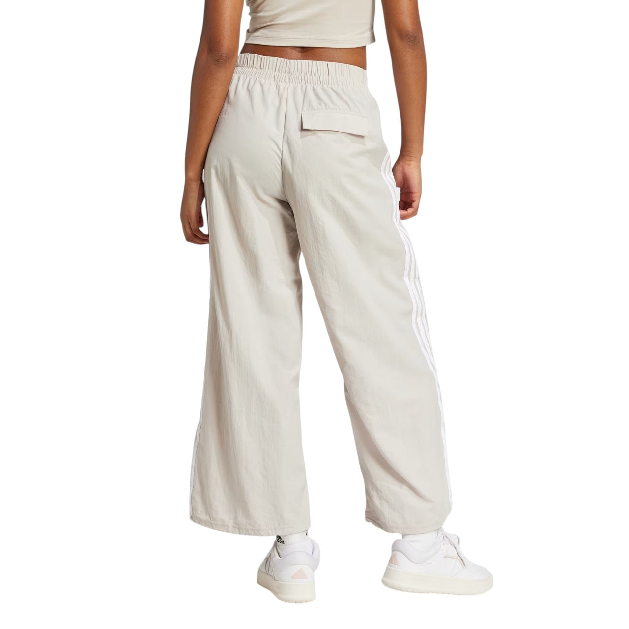 adidas Essentials 3-Stripes Lifestyle Woven Parachute Pants Asia Sizing 'Beige White' JC8168