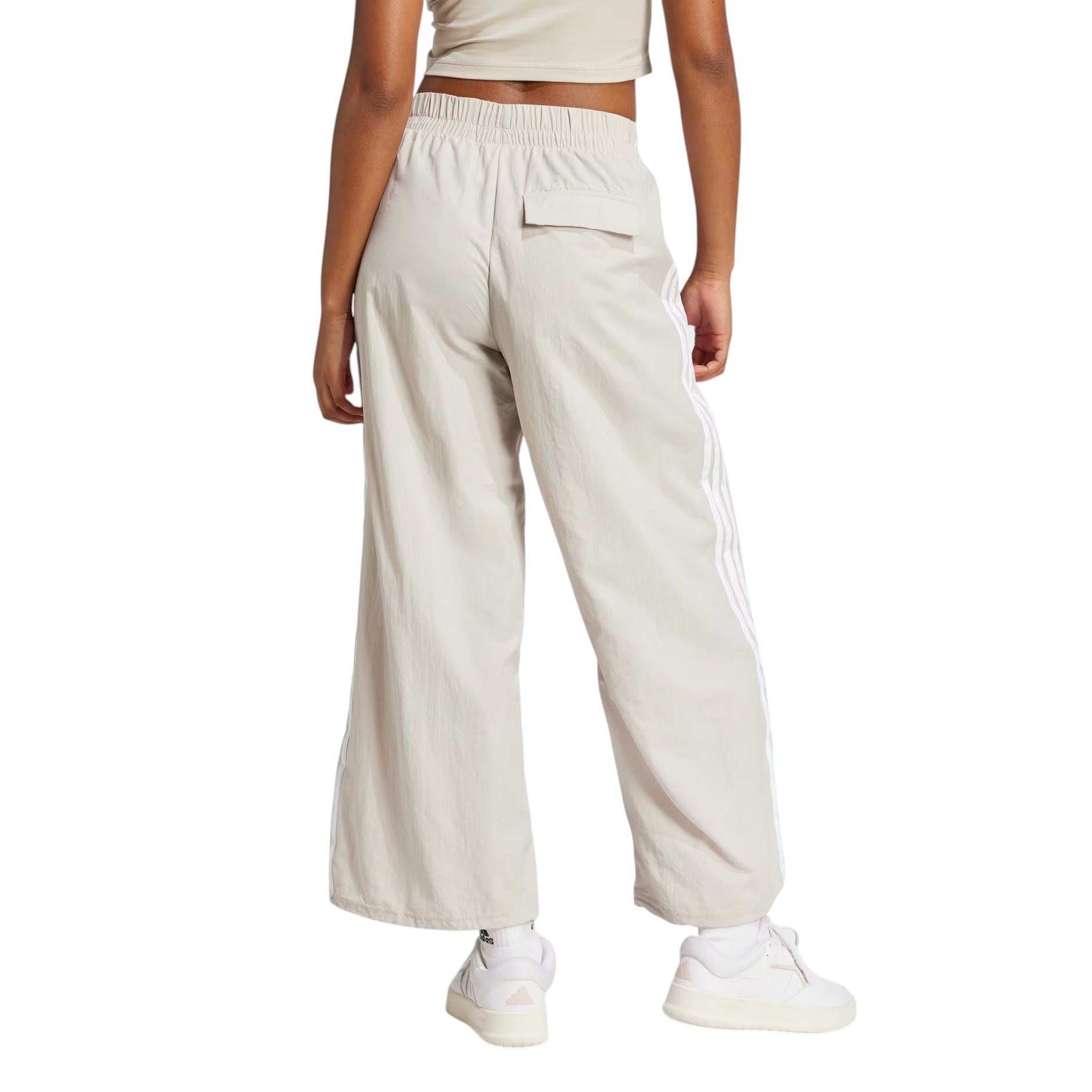 adidas Essentials 3-Stripes Lifestyle Woven Parachute Pants Asia Sizing 'Beige White' JC8168