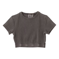 (WMNS) adidas Rib SS Top T-Shirt Asia Sizing 'Grey' JD0041