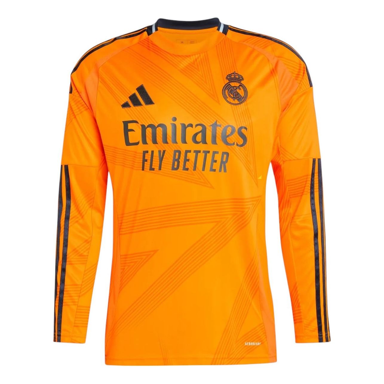 adidas Real Madrid CF 24/25 Long Sleeve Away Jersey Asia Sizing 'Orange' IT5189