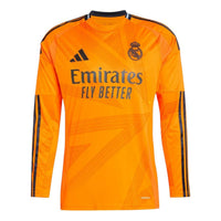 adidas Real Madrid CF 24/25 Long Sleeve Away Jersey Asia Sizing 'Orange' IT5189