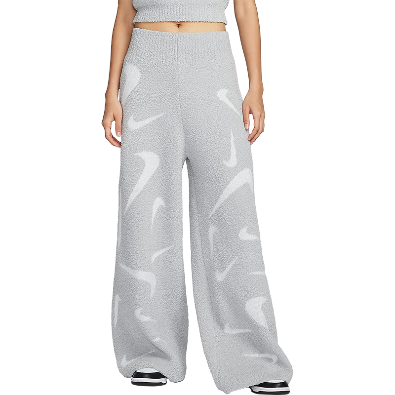 (WMNS) Nike High-Waisted Wide-Leg Knit Pants Asia Sizing 'Grey' FD4289-077