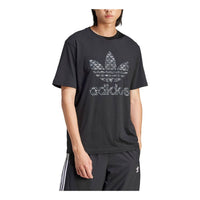 adidas Classic Monogram Graphic T-shirt Asia Sizing 'Black' IS0176