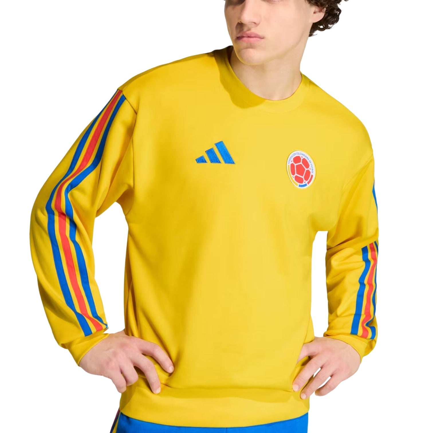 adidas Colombia DNA Crew Sweat 'Impact Yellow' JZ9062