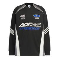 adidas Long-Sleeved Relaxed Fit T-Shirt Asia Sizing 'Black Blue Gray' KF5155