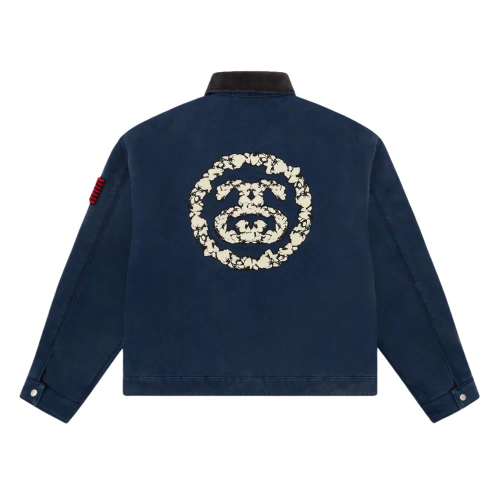 Denim Tears x Stussy Never Renege Canvas Work Jacket 'Navy Black' 315512