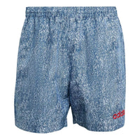 adidas Denim Graphic Shorts 'White Dark Blue' KB2804