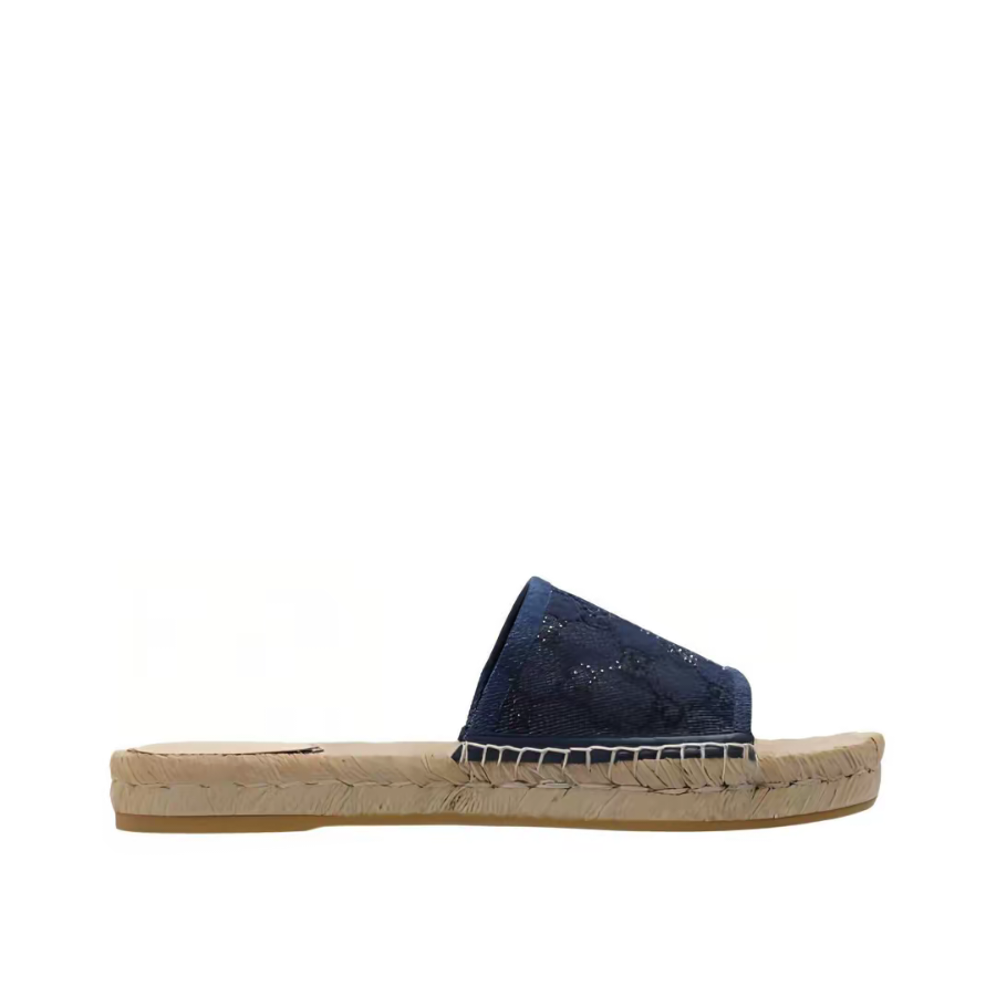 Gucci Slide Sandal 'Navy Blue Monogrammed' 772146-FACUT-4003