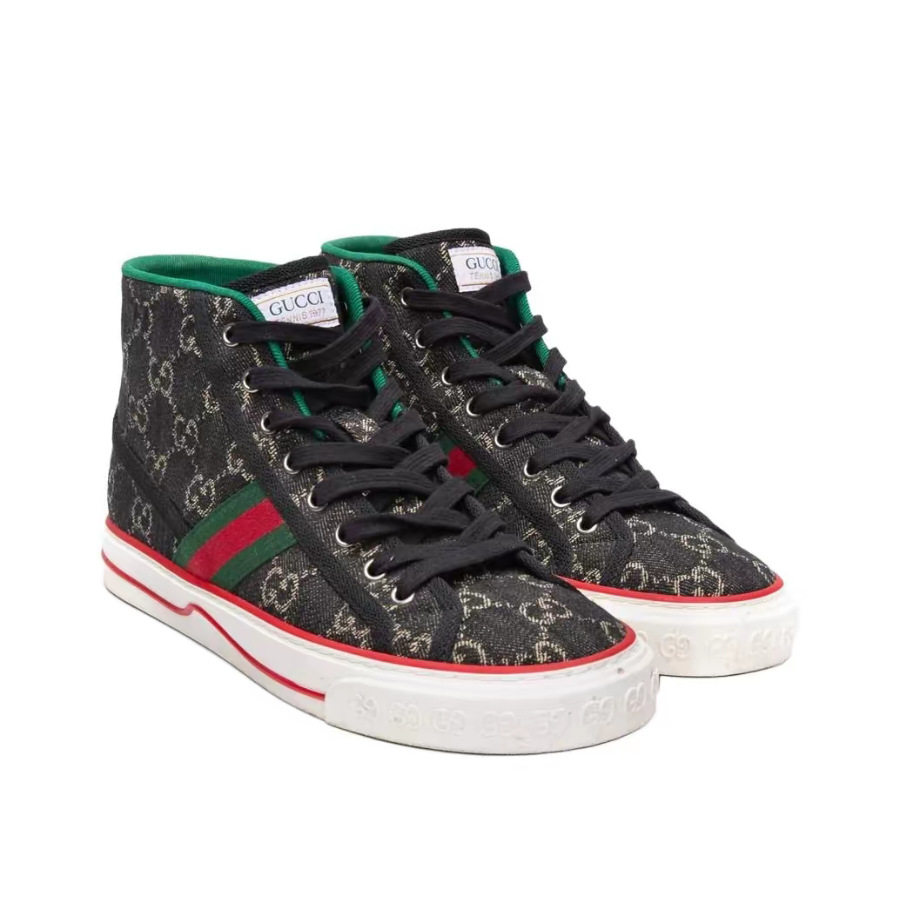 Gucci Tennis 1977 High Top 'Black Mini GG' 627838-UN310-1290