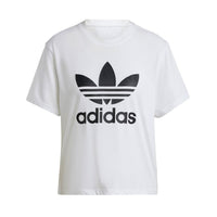 (WMNS) adidas Adicolor Trefoil Boxy T-Shirt Asia Sizing 'White Black' IN8441