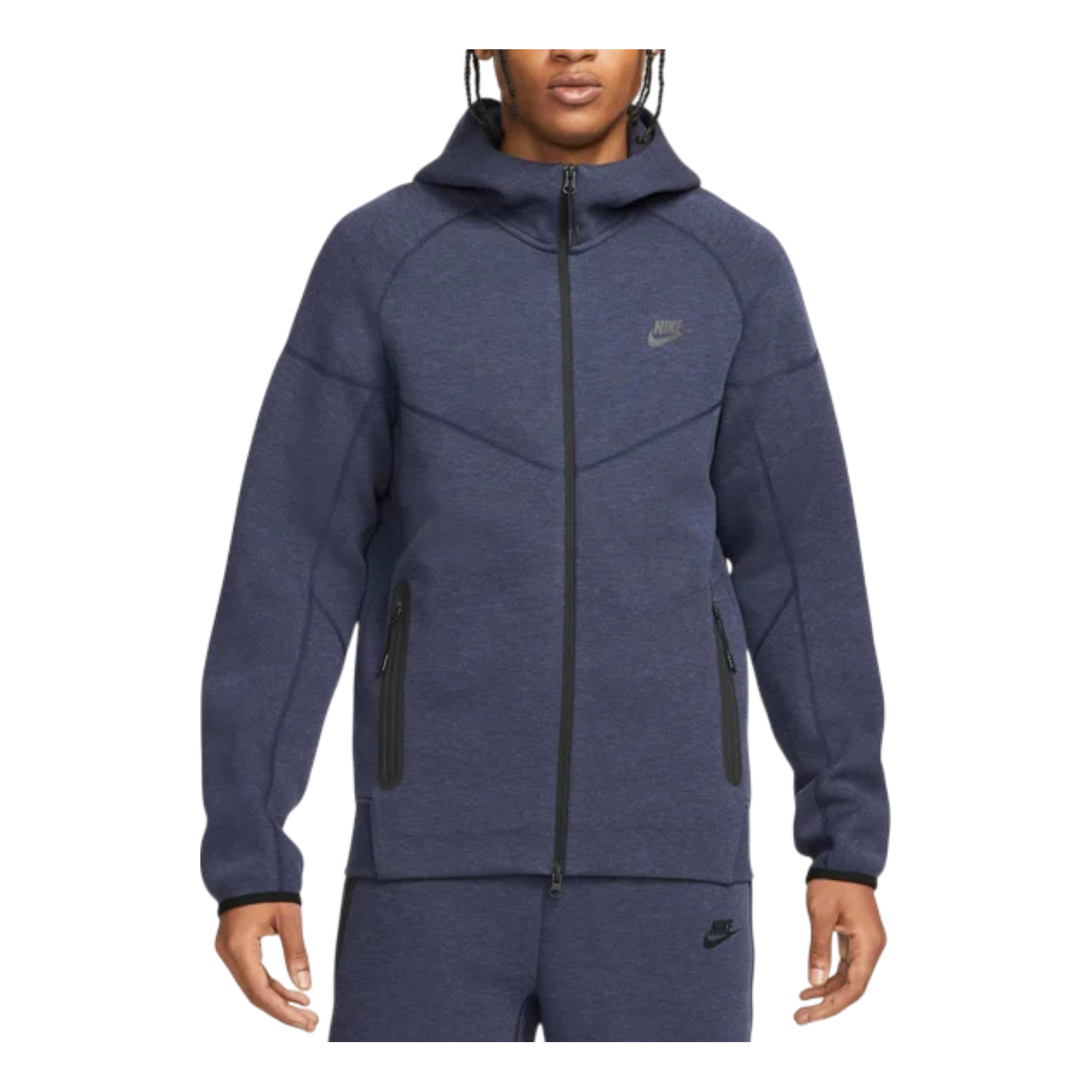 Nike Tech Fleece Windrunner Full-Zip Hoodie 'Obsidian Heather Black' FB7921-473