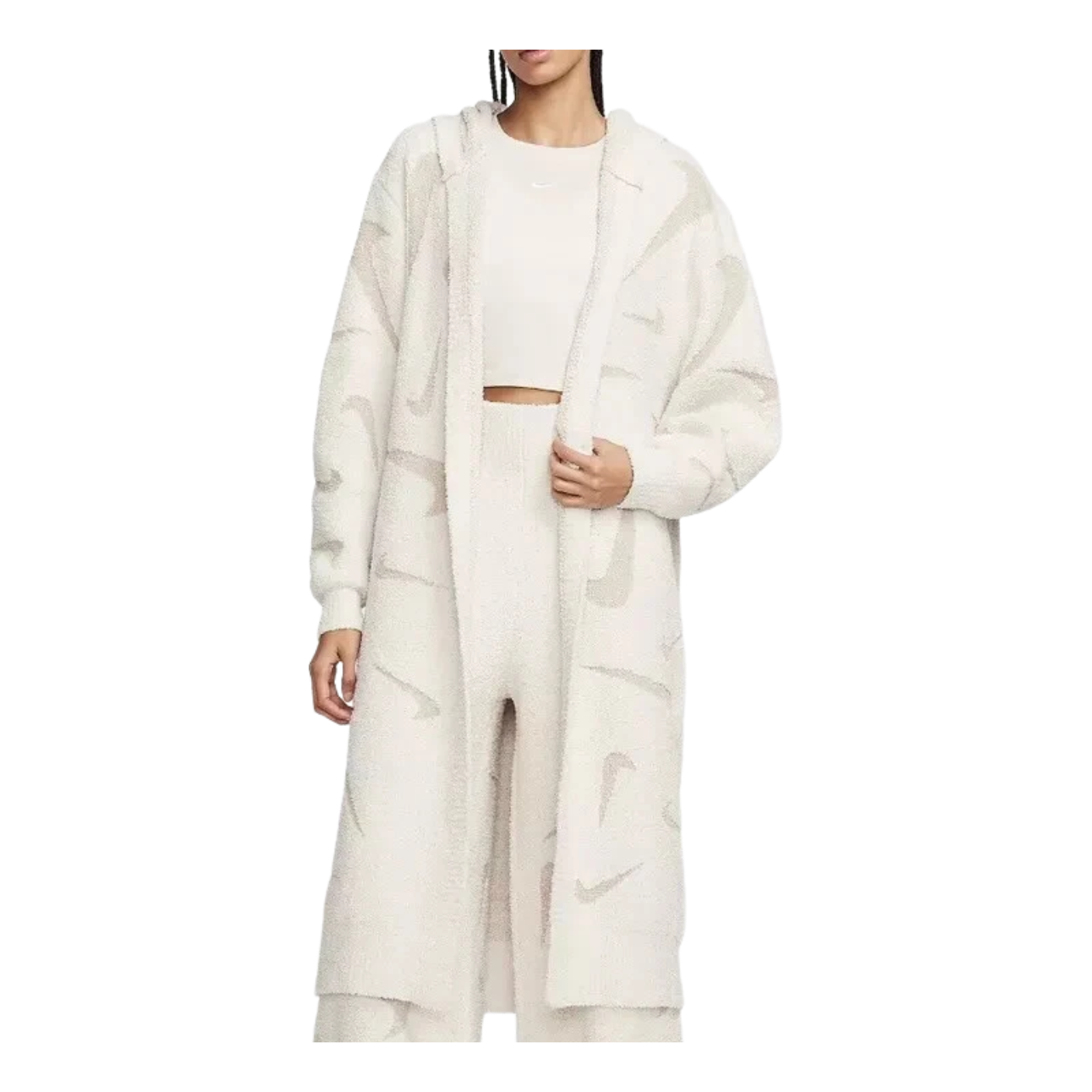 (WMNS) Nike Sportswear Phoenix Cozy Boucle Long Knit Cardigan 'White' FD4282-105