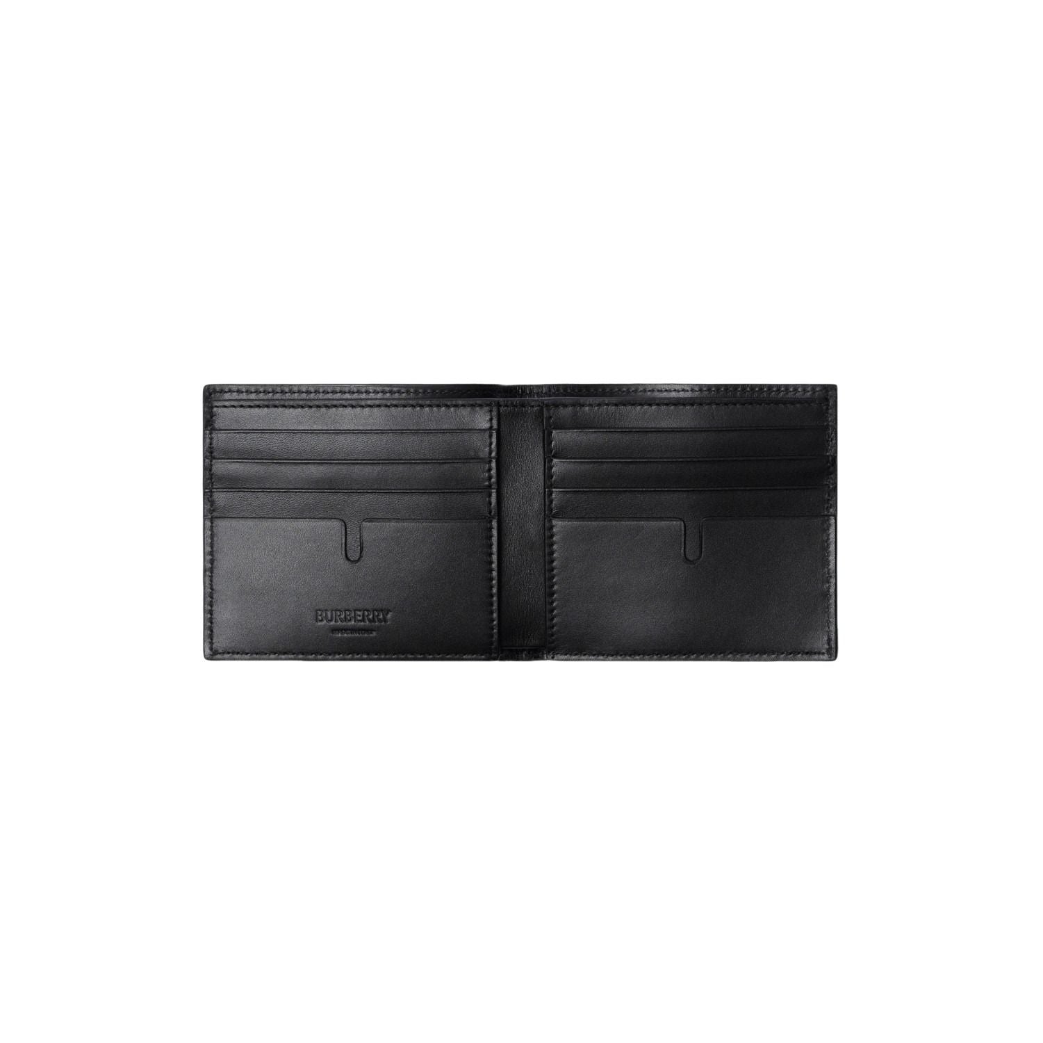 Burberry 26 Embossed Check Bifold Wallet 'Black' 81039891