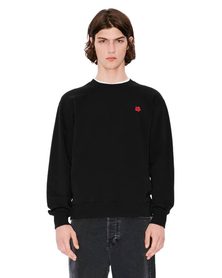 KENZO Boke Flower Embroidered Sweatshirt in Cotton 'Black' FE65SW2234MF.99J