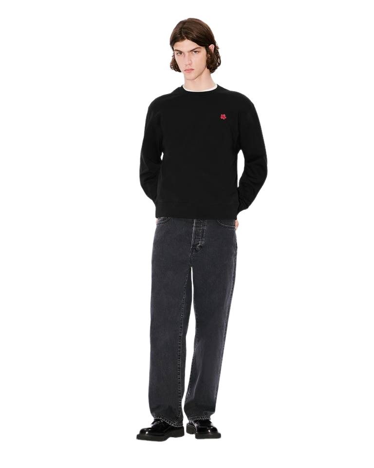 KENZO Boke Flower Embroidered Sweatshirt in Cotton 'Black' FE65SW2234MF.99J