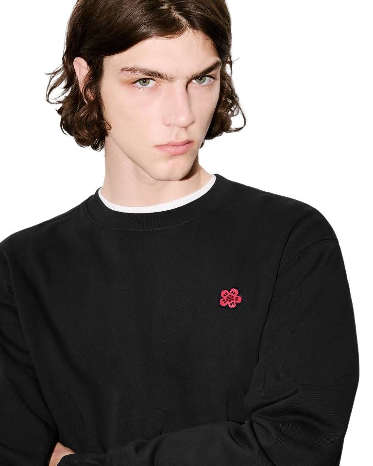 KENZO Boke Flower Embroidered Sweatshirt in Cotton 'Black' FE65SW2234MF.99J