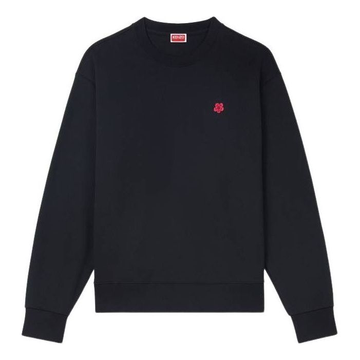 KENZO Boke Flower Embroidered Sweatshirt in Cotton 'Black' FE65SW2234MF.99J