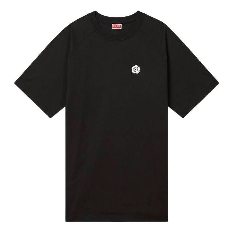 (WMNS) KENZO Boke Flower 2.0 Embroidered Oversized T-shirt Dress in Cotton 'Black' FF52RO7914SG.99J