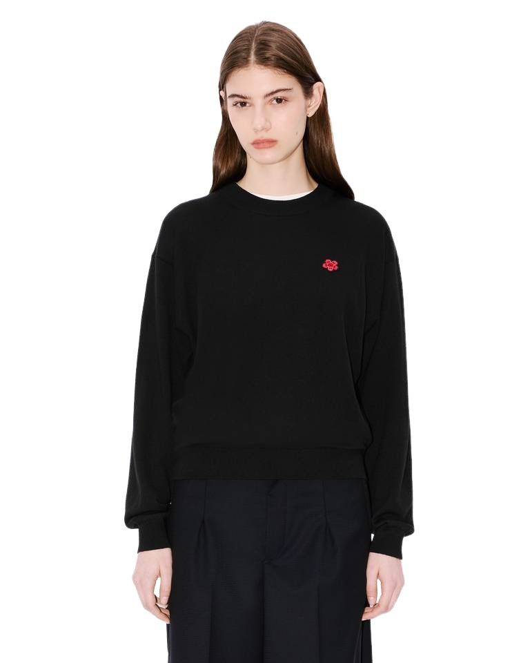 (WMNS) KENZO Boke Flower' Embroidered Jumper in Merino Wool 'Black' FF62PU7273LB.99J