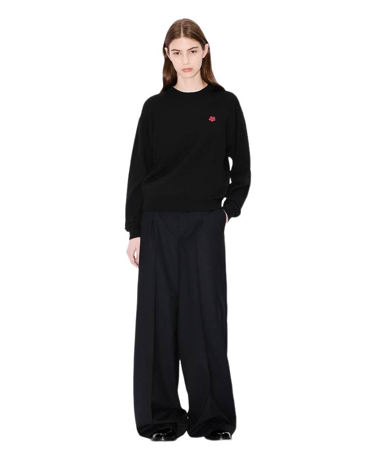 (WMNS) KENZO Boke Flower' Embroidered Jumper in Merino Wool 'Black' FF62PU7273LB.99J