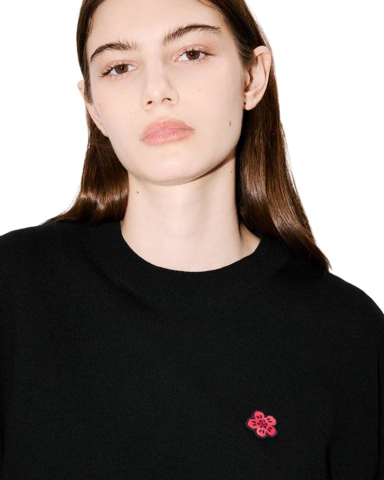 (WMNS) KENZO Boke Flower' Embroidered Jumper in Merino Wool 'Black' FF62PU7273LB.99J