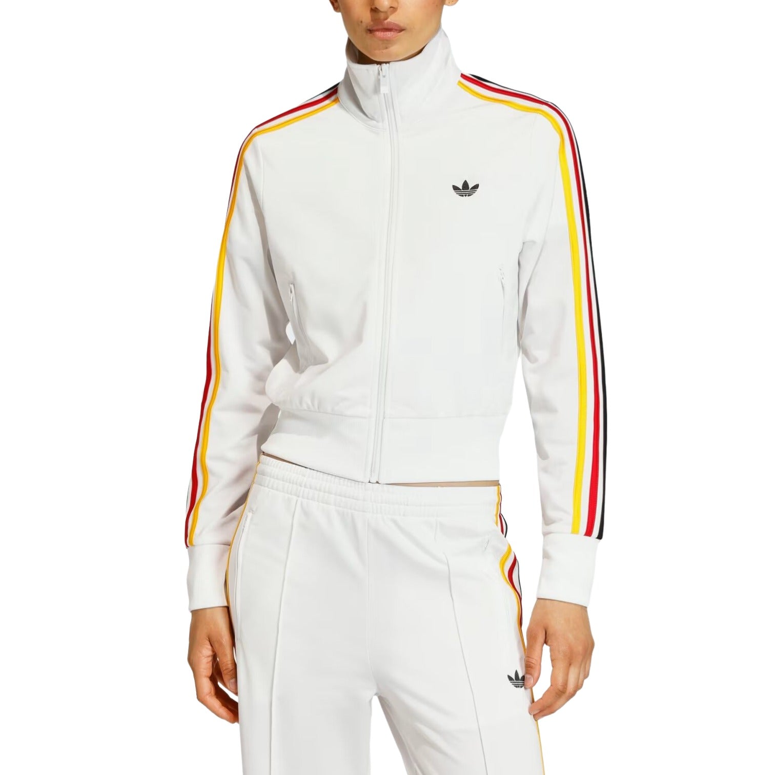(WMNS) adidas Firebird Classic Track Top 'Cloud White Collegiate Gold Team Power Red 2' KC6569
