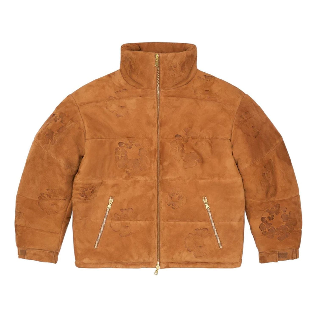 Denim Tears Embossed Leather Wreath Puffer 'Brown' FW25ODP11362420