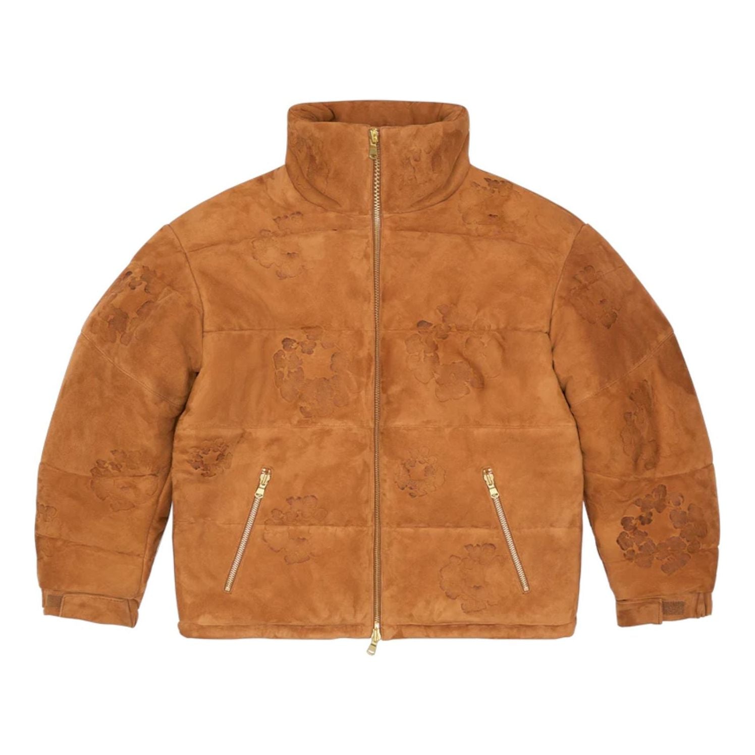 Denim Tears Embossed Leather Wreath Puffer 'Brown' FW25ODP11362420