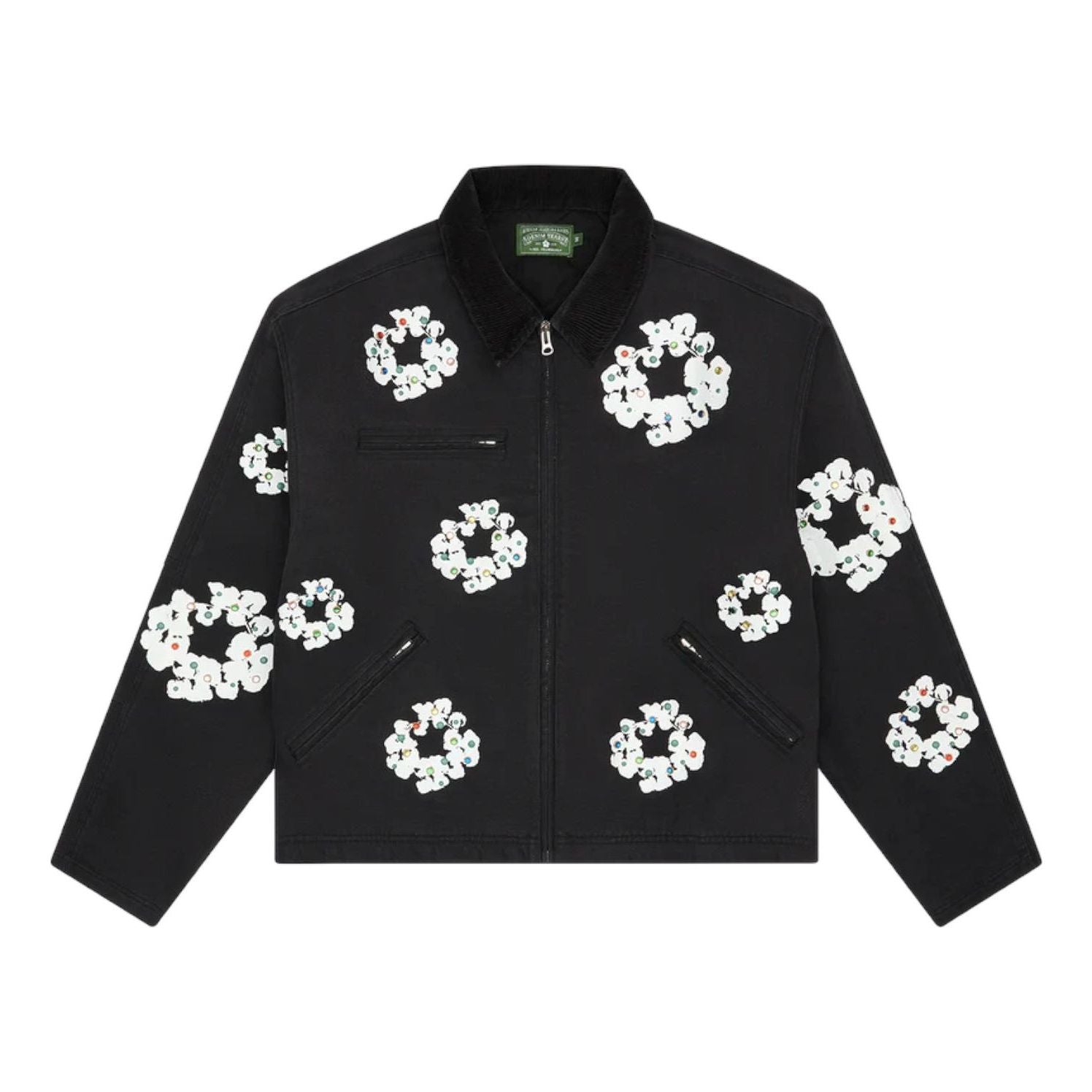 Denim Tears Cotton Wreath Canvas Work Jacket 'Black' FW25OLJ11192012