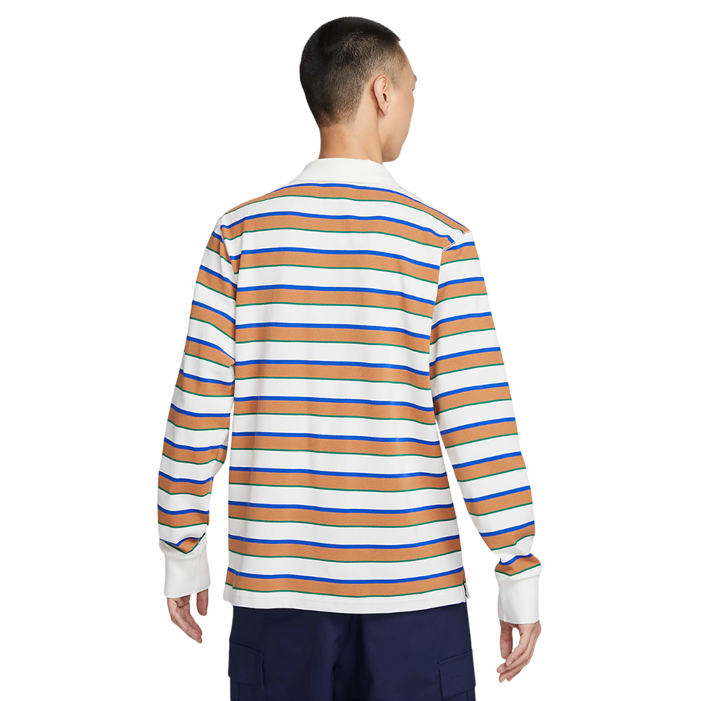 Nike Club Stripe Polo Shirt 'White Orange' FZ0824-133