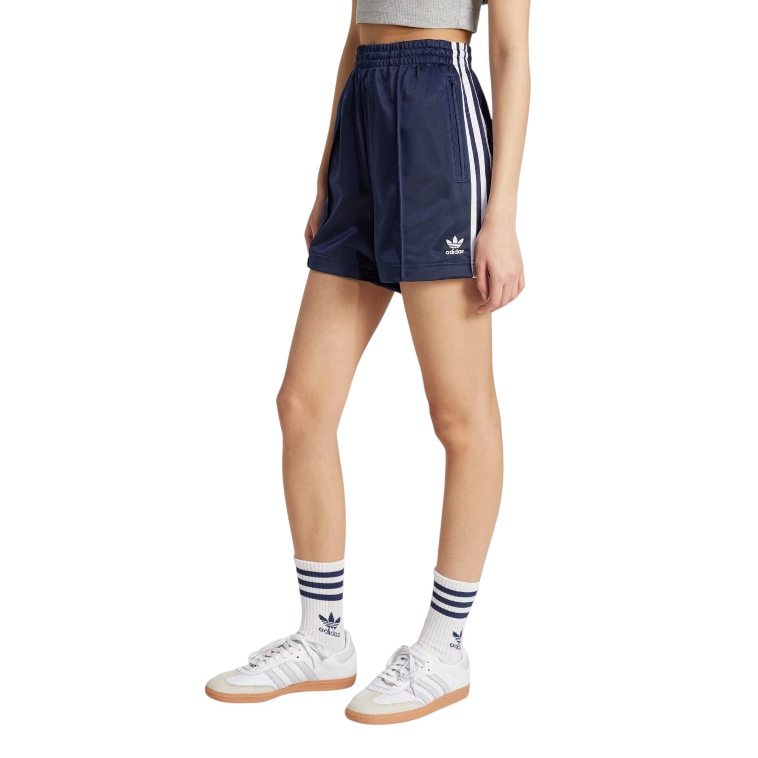 (WMNS) adidas Firebird Shorts Asia Sizing 'Night Indigo White' JW5045