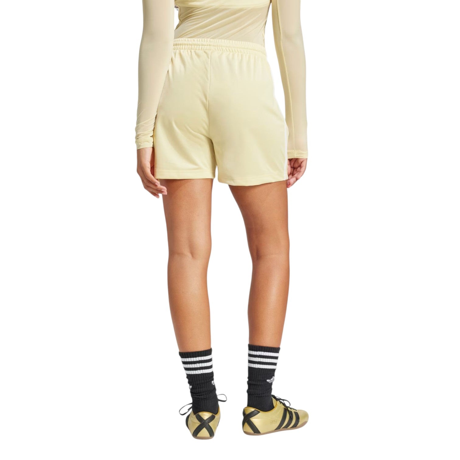 (WMNS) adidas Firebird Shorts Asia Sizing 'Powder Yellow' JD0820