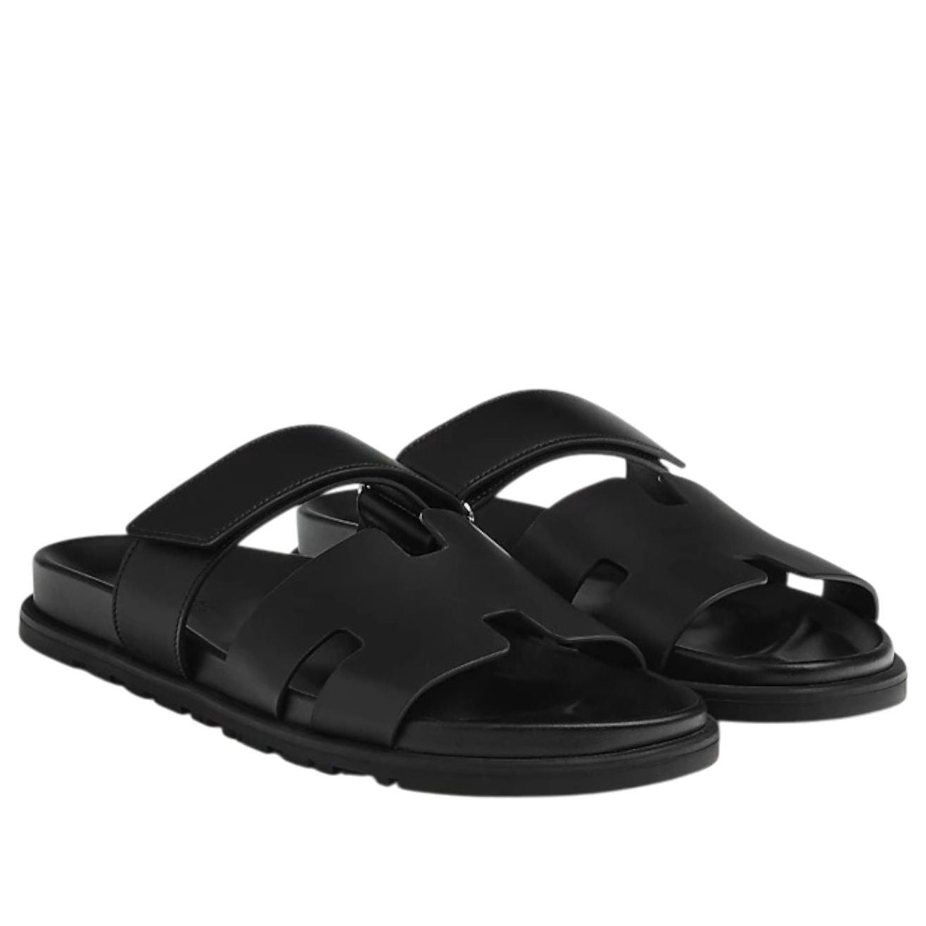 HERMES Chypre Sandals 'Black Calfskin' H222000Z-H01